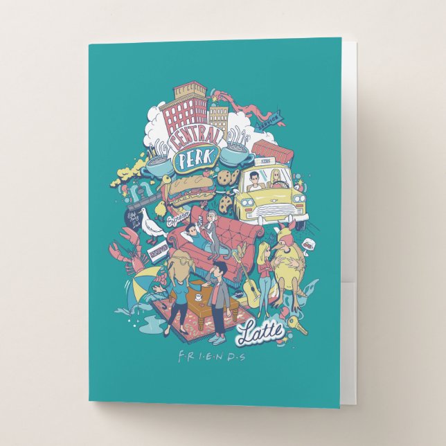FRIENDS™ | Cartoon Collage Pocket Folder (Front)
