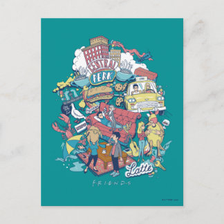 FRIENDS™ | Cartoon Collage Postcard