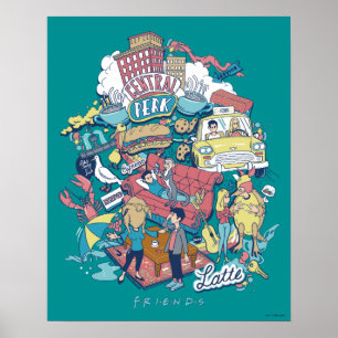 FRIENDS™ Cartoon Collage Poster