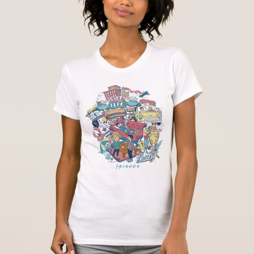 FRIENDS  Cartoon Collage T_Shirt