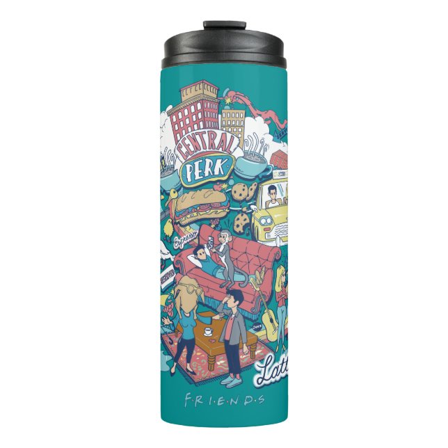 FRIENDS™ | Cartoon Collage Thermal Tumbler (Front)