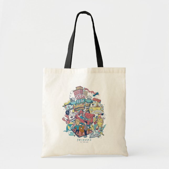 FRIENDS™ | Cartoon Collage Tote Bag (Front)