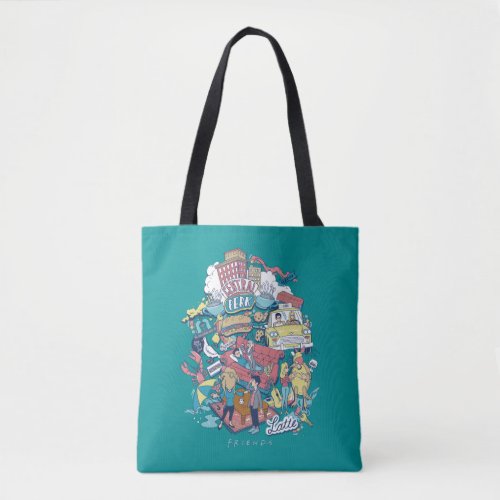 FRIENDS  Cartoon Collage Tote Bag