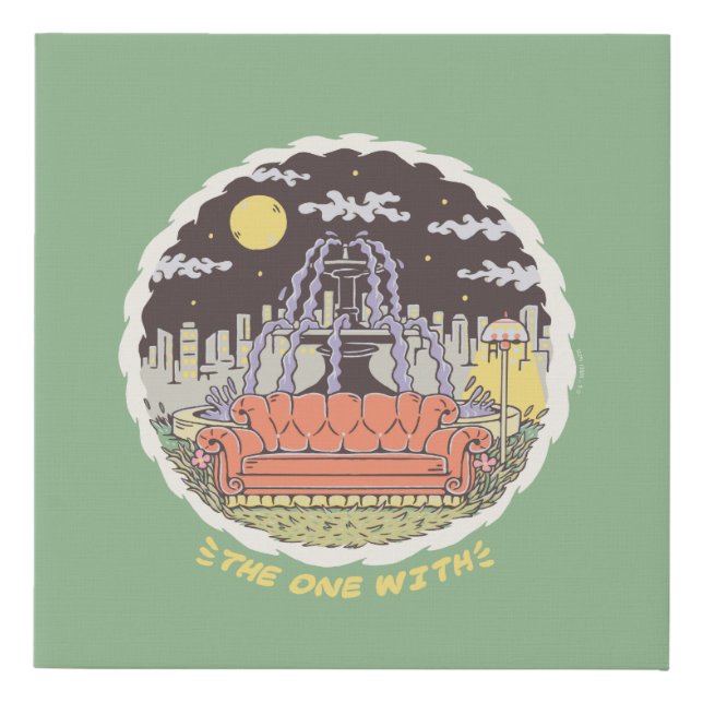 FRIENDS™ | Cartoon Fountain Faux Canvas Print (Front)