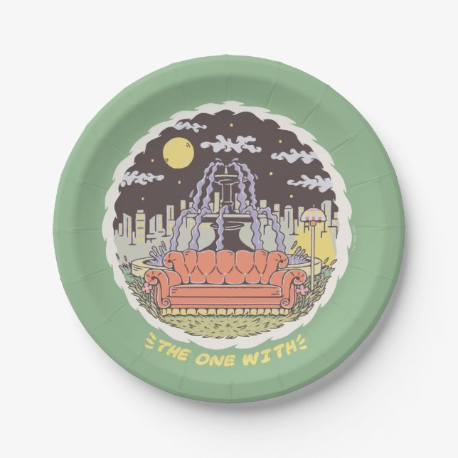 FRIENDS™ | Cartoon Fountain Paper Plates (Front)