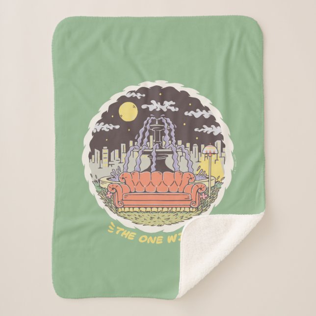 FRIENDS™ | Cartoon Fountain Sherpa Blanket (Front)