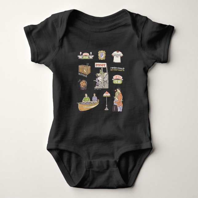 FRIENDS™ | Cartoon Icons 2 Baby Bodysuit (Front)