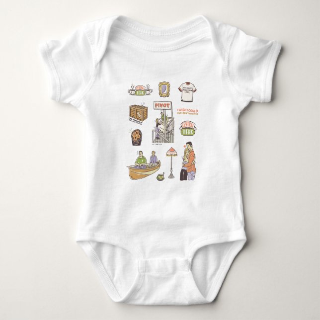 FRIENDS™ | Cartoon Icons Baby Bodysuit (Front)