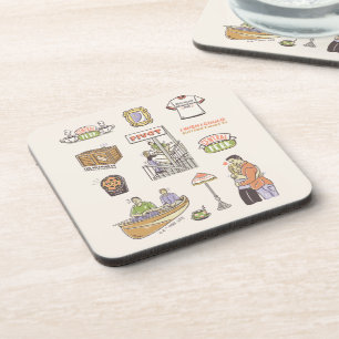 FRIENDS™   Cartoon Icons Beverage Coaster