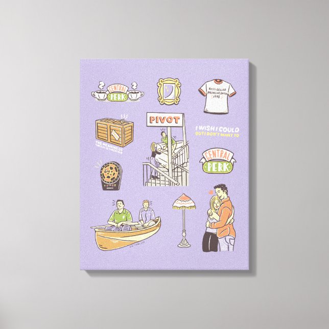 FRIENDS™ | Cartoon Icons Canvas Print (Front)