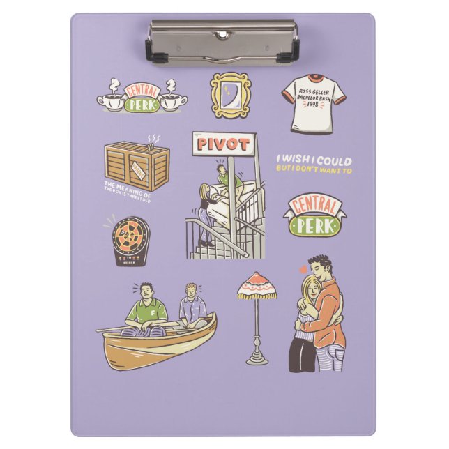 FRIENDS™ | Cartoon Icons Clipboard (Front)