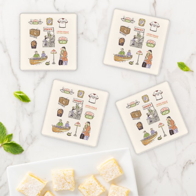 FRIENDS™ | Cartoon Icons Coaster Set (In Situ)