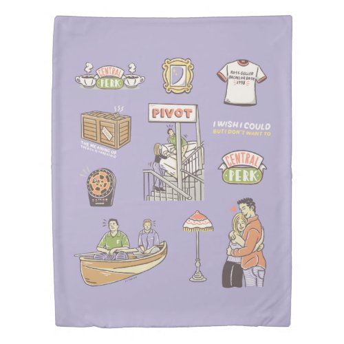 FRIENDS  Cartoon Icons Duvet Cover