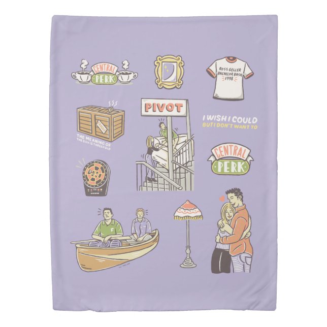 FRIENDS™ | Cartoon Icons Duvet Cover (Front)