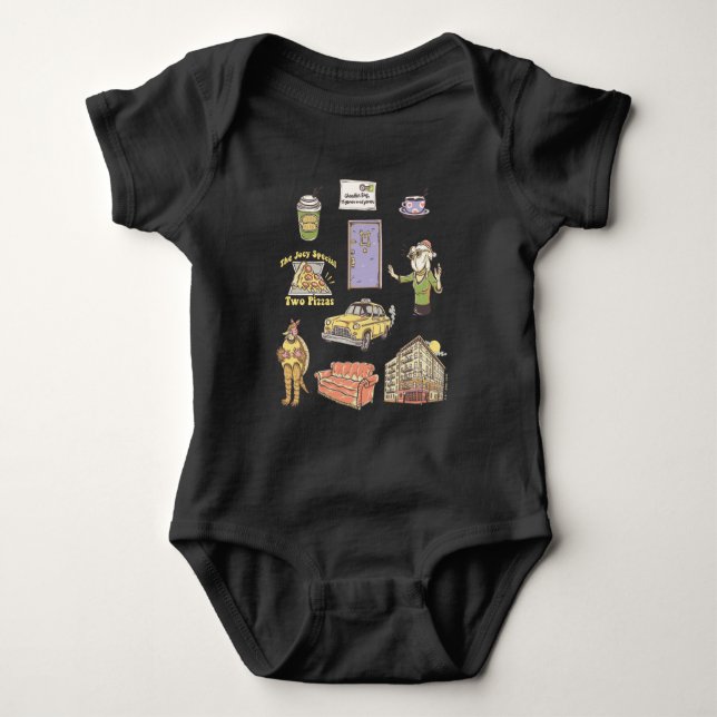 FRIENDS™ | Cartoon Icons Graphic 2 Baby Bodysuit (Front)