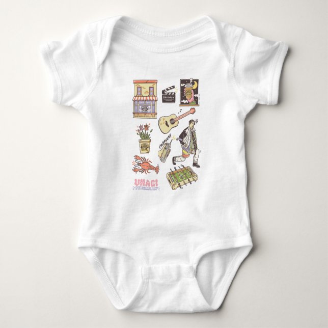 FRIENDS™ | Cartoon Icons Graphic 3 Baby Bodysuit (Front)