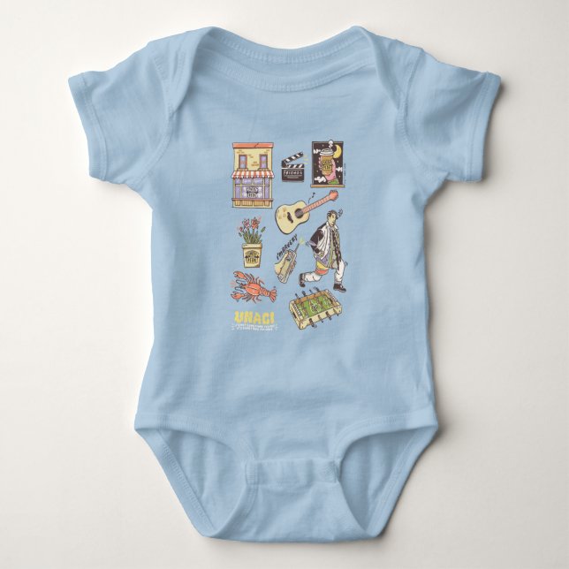 FRIENDS™ | Cartoon Icons Graphic 4 Baby Bodysuit (Front)