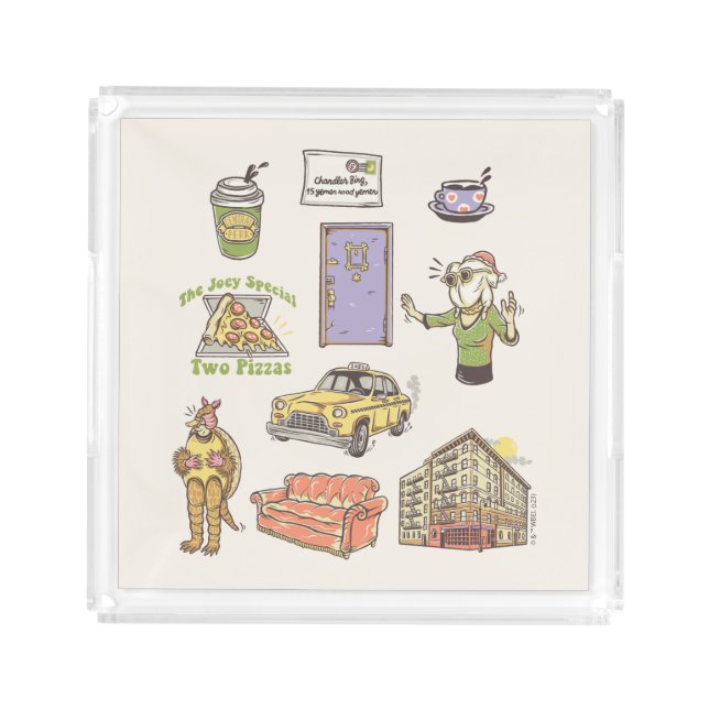 FRIENDS™ | Cartoon Icons Graphic Acrylic Tray (Front)