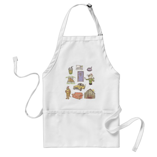 FRIENDS™ | Cartoon Icons Graphic Adult Apron (Front)