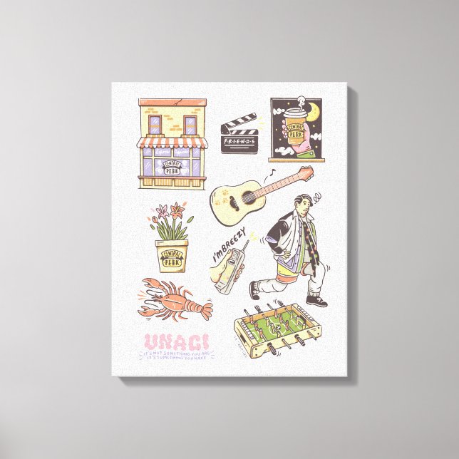 FRIENDS™ | Cartoon Icons Graphic Canvas Print (Front)