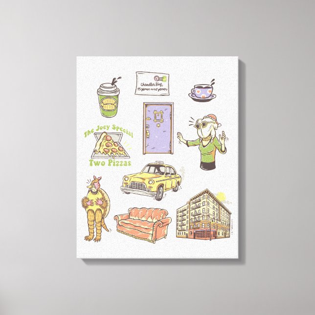 FRIENDS™ | Cartoon Icons Graphic Canvas Print (Front)