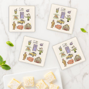 FRIENDS™   Cartoon Icons Graphic Coaster Set