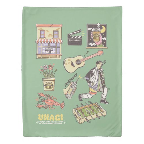 FRIENDS  Cartoon Icons Graphic Duvet Cover