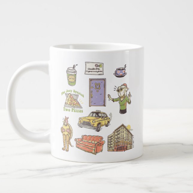 FRIENDS™ | Cartoon Icons Graphic Giant Coffee Mug (Left)