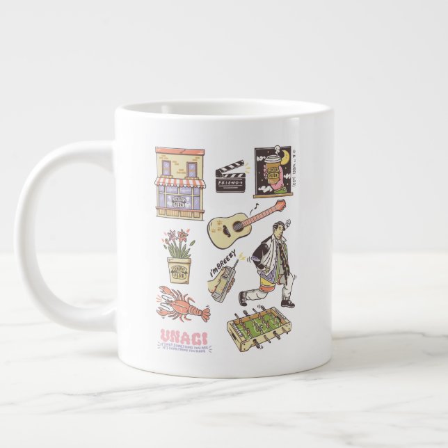 FRIENDS™ | Cartoon Icons Graphic Giant Coffee Mug (Left)