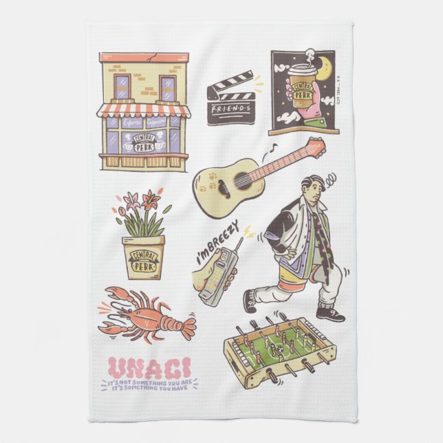 FRIENDS™ | Cartoon Icons Graphic Kitchen Towel (Vertical)