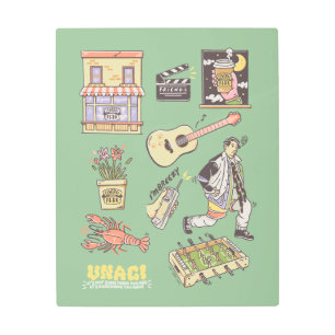 FRIENDS™   Cartoon Icons Graphic Metal Print