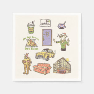 FRIENDS™   Cartoon Icons Graphic Napkins