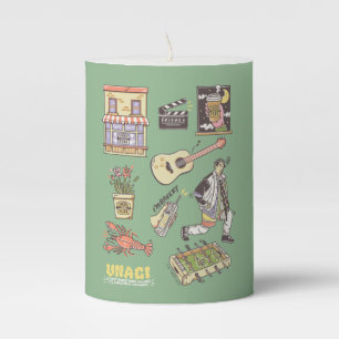 FRIENDS™   Cartoon Icons Graphic Pillar Candle