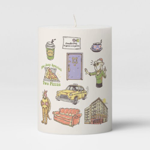 FRIENDS  Cartoon Icons Graphic Pillar Candle