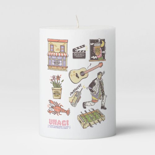 FRIENDS  Cartoon Icons Graphic Pillar Candle
