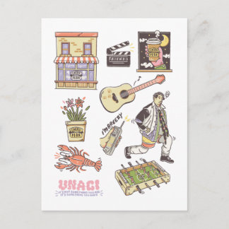 FRIENDS™ | Cartoon Icons Graphic Postcard