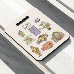 FRIENDS™   Cartoon Icons Graphic Seat Cushion