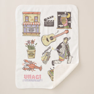 FRIENDS™   Cartoon Icons Graphic Sherpa Blanket