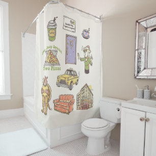 FRIENDS™   Cartoon Icons Graphic Shower Curtain