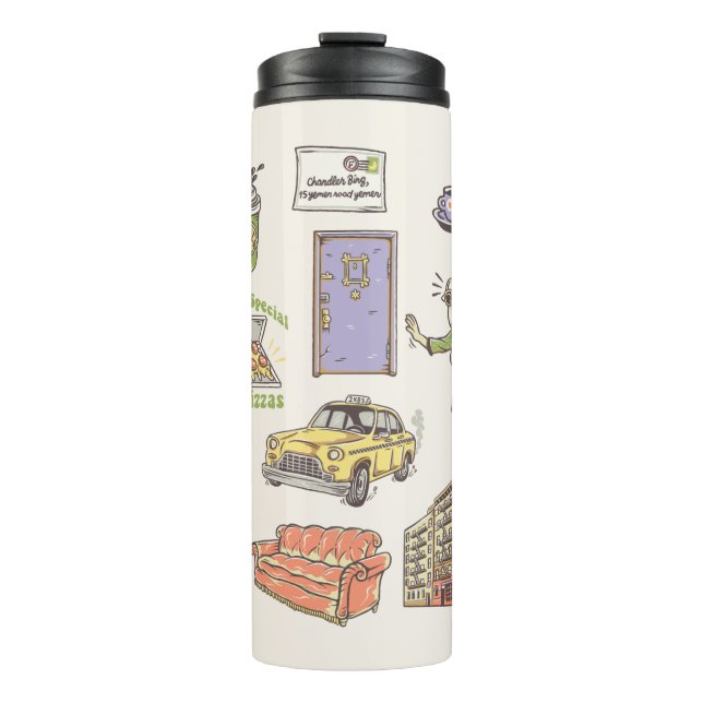 FRIENDS™ | Cartoon Icons Graphic Thermal Tumbler (Front)