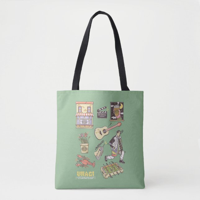 FRIENDS™ | Cartoon Icons Graphic Tote Bag (Front)