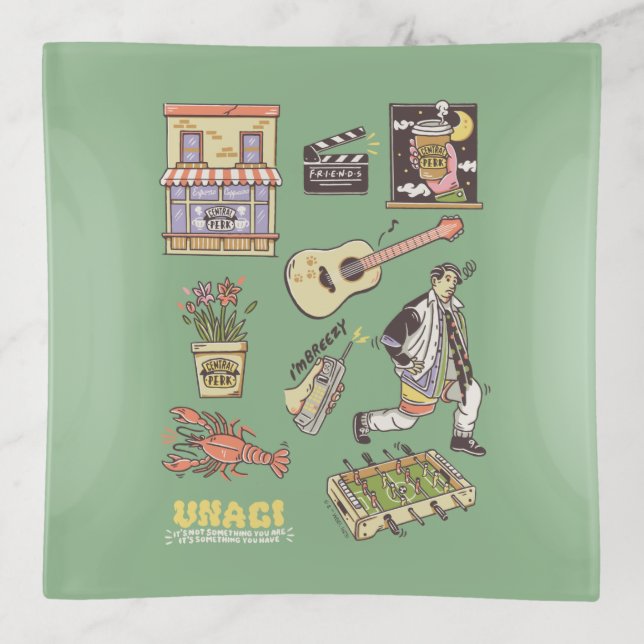 FRIENDS™ | Cartoon Icons Graphic Trinket Tray (Front)