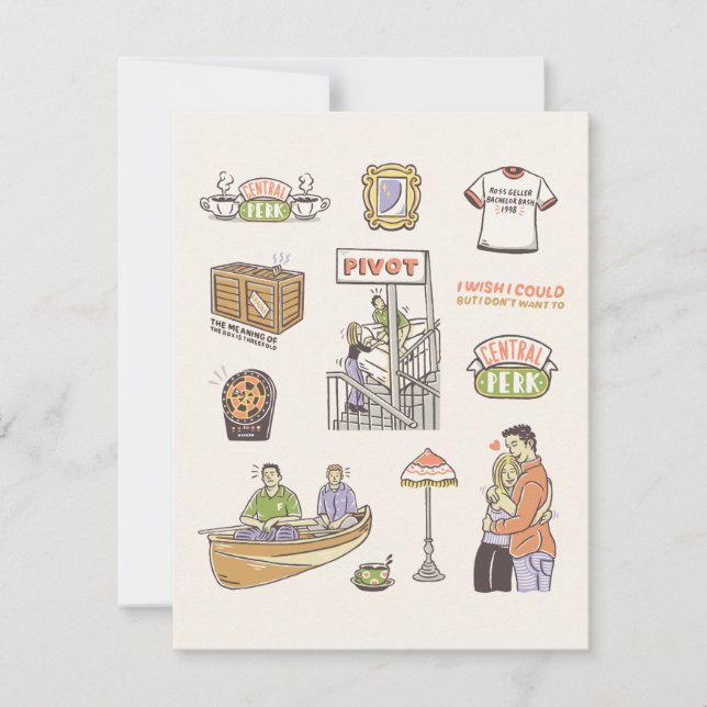 FRIENDS™ | Cartoon Icons Note Card (Front)