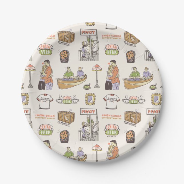 FRIENDS™ | Cartoon Icons Paper Plates (Front)
