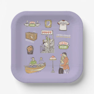 FRIENDS™   Cartoon Icons Paper Plates