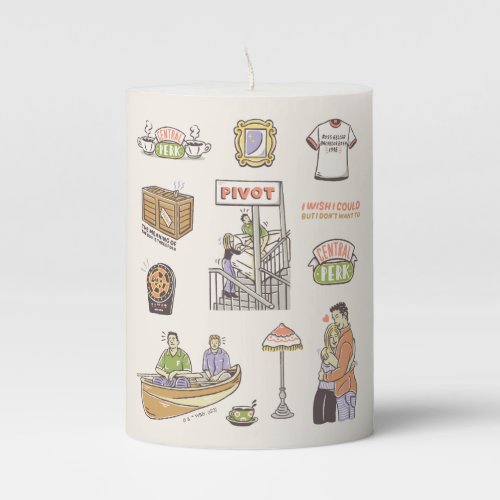 FRIENDS  Cartoon Icons Pillar Candle