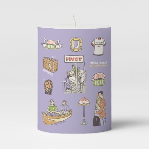 FRIENDS  Cartoon Icons Pillar Candle