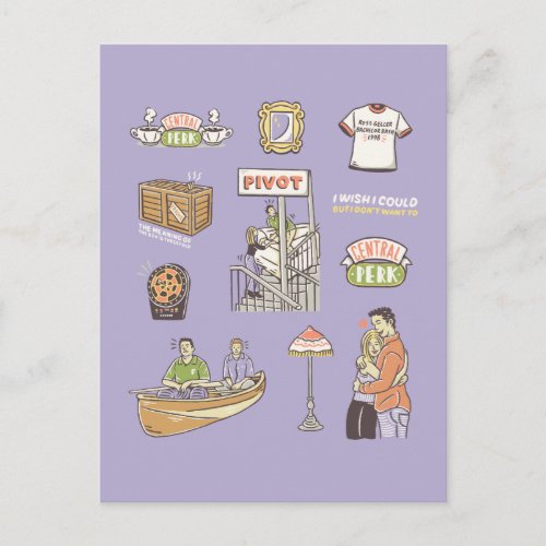 FRIENDS  Cartoon Icons Postcard