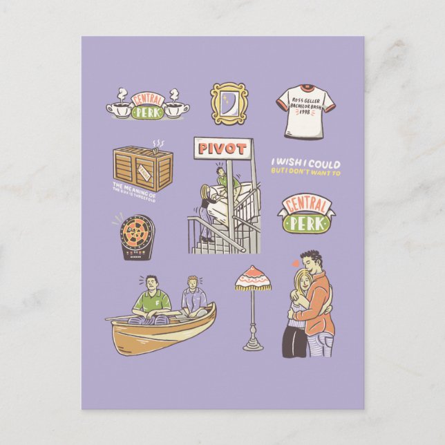 FRIENDS™ | Cartoon Icons Postcard (Front)