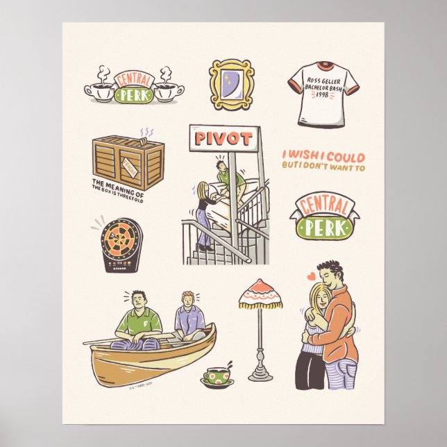 FRIENDS™ | Cartoon Icons Poster (Front)